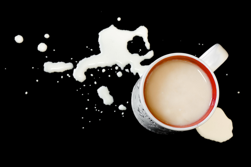 spilled milk in mug